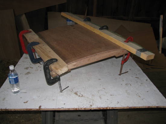 gluing the companionway hatch