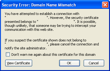 Security Error: Domain Name Mismatch