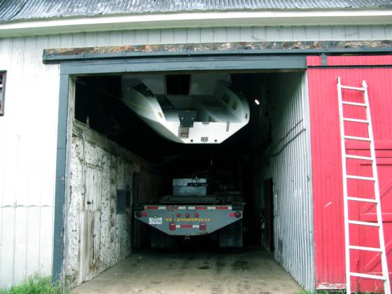 boat coming down from the hayloft